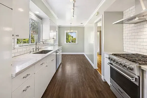 Kitchen view toward front
