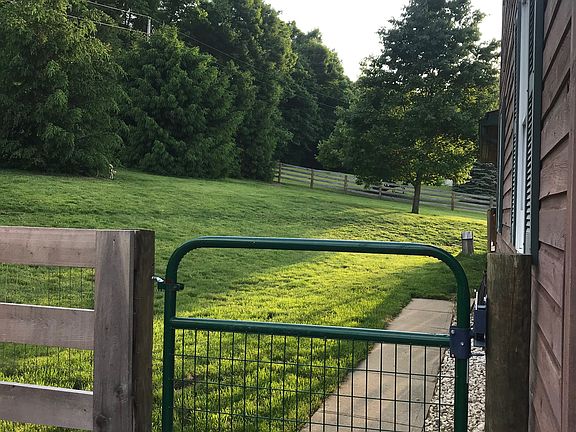 Large fenced-in area of yard