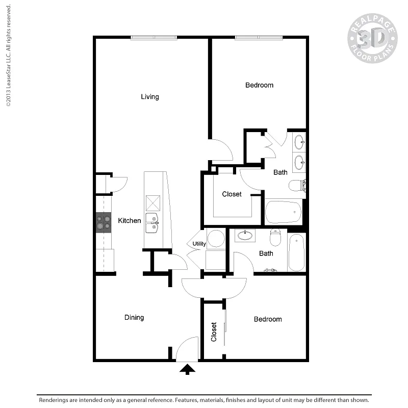 Floor plan B3 2bedroom, 2 bath