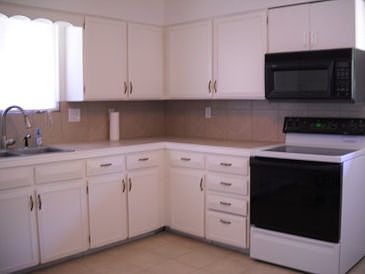 Kitchen tiled floors and counters