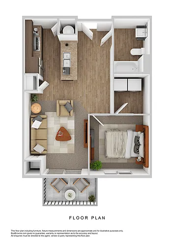 Floor plan Apartment 1 Bedroom 1 Bathroom