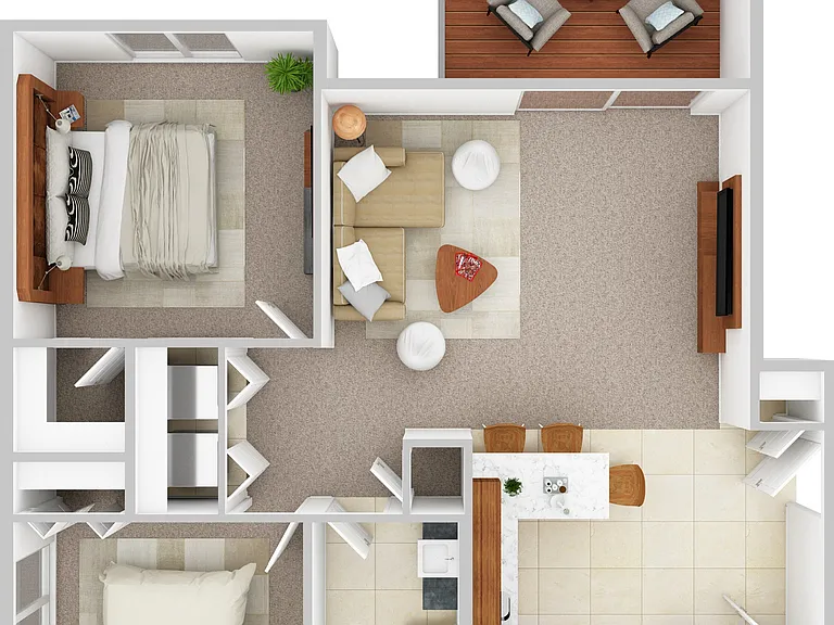 2 Bed / 1 Bath Floor Plan 2 Bed / 1 Bath Floor Plan