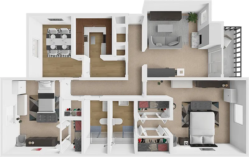 Floor plan Garden Two Bedroom Large