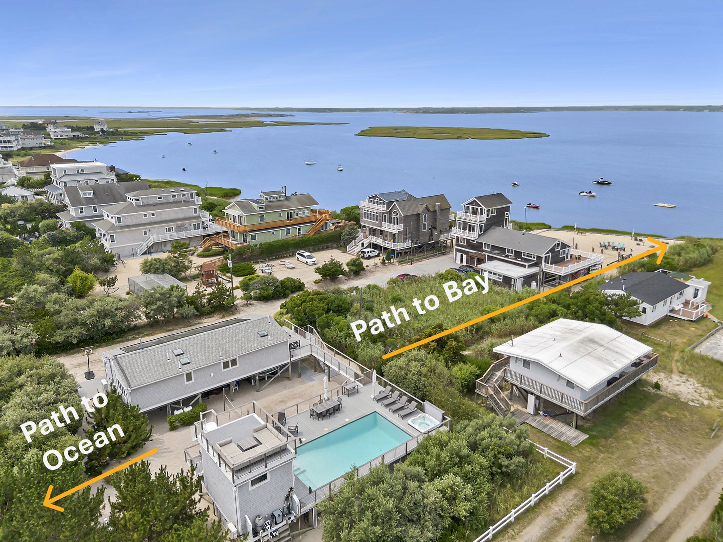 Access to Bay and Ocean from the house.