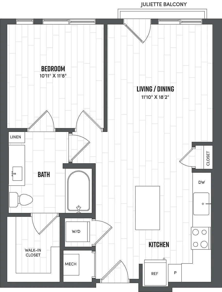 Floor plan 1 Bed/1 Bath-A3.1