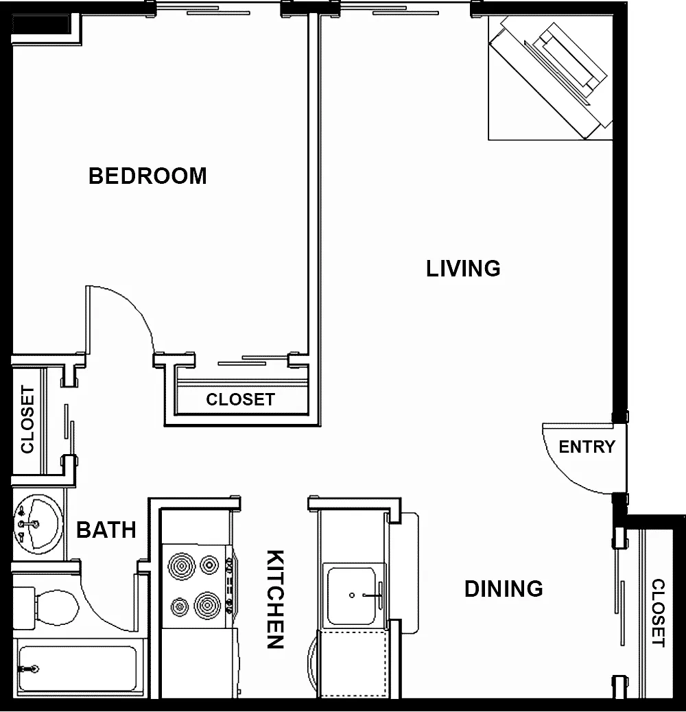 Floor plan 1X1