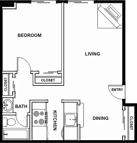 Floor plan 1X1