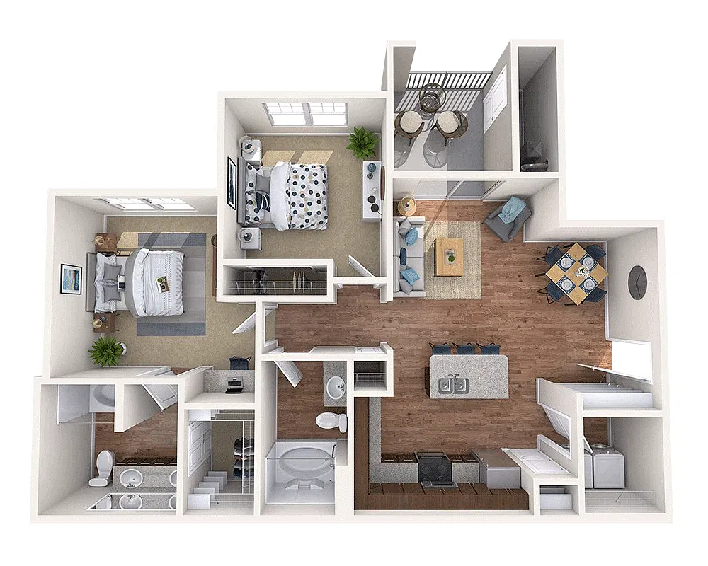 Floor plan Two Bedroom B2A-SRT