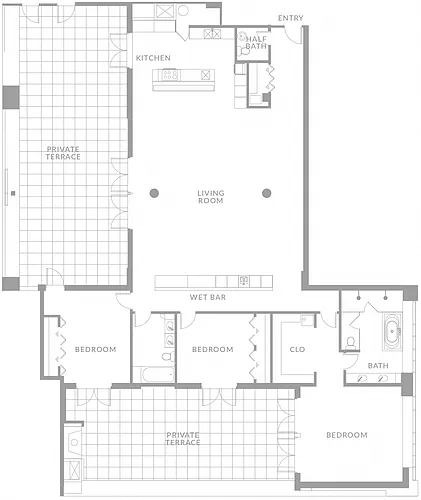 Floor plan Three Bedroom Penthouse