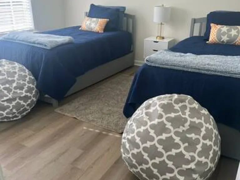 Two with two twin beds. One of the twin beds could be switched for a queen.