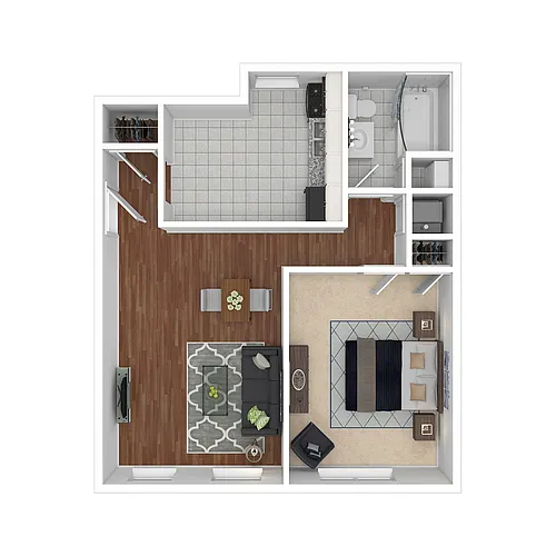 Floor plan Large One Bedroom- Classic