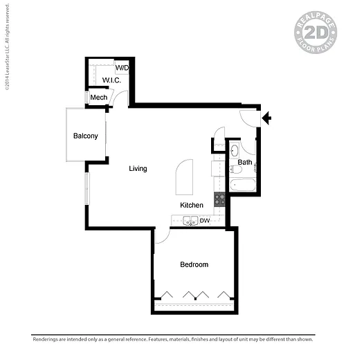 Floor plan 1 Bedroom - A2