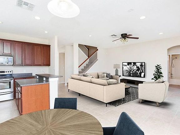 Virtually staged Island Kitchen & Family room!