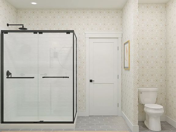 Glass shower enclosure in primary bath-Artist Rendering