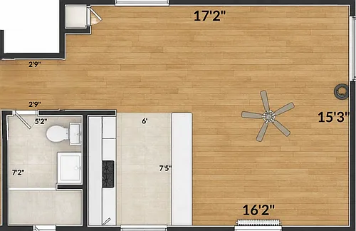 Floor plan Carpeted Studio