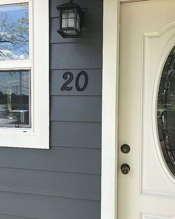 Front door with New Hardie