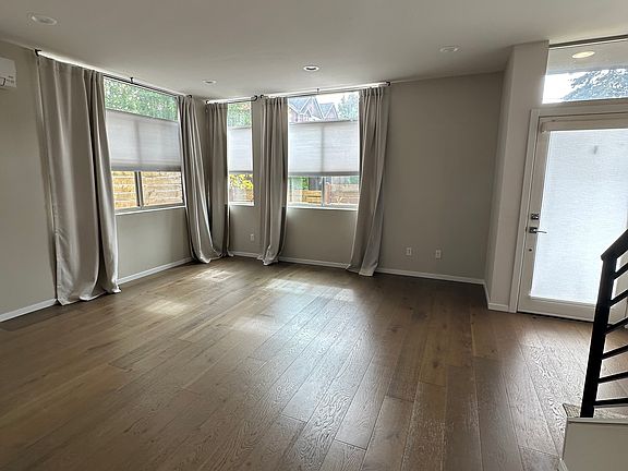 Easy push blinds to allow sunlight in through top of windows or bottom