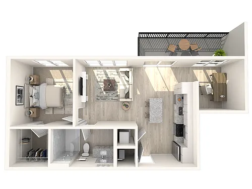 Floor plan A4.0 | One Bedroom, One Bathroom + Den