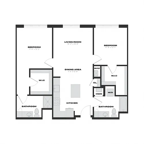 Floor plan 2 Bed/2 Bath-B6