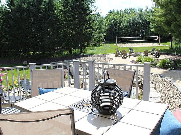 Private backyard with deck