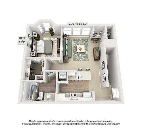 Floor plan 1 Bedroom Luxury