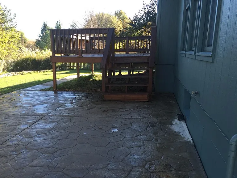 Stamped cement patio and deck
