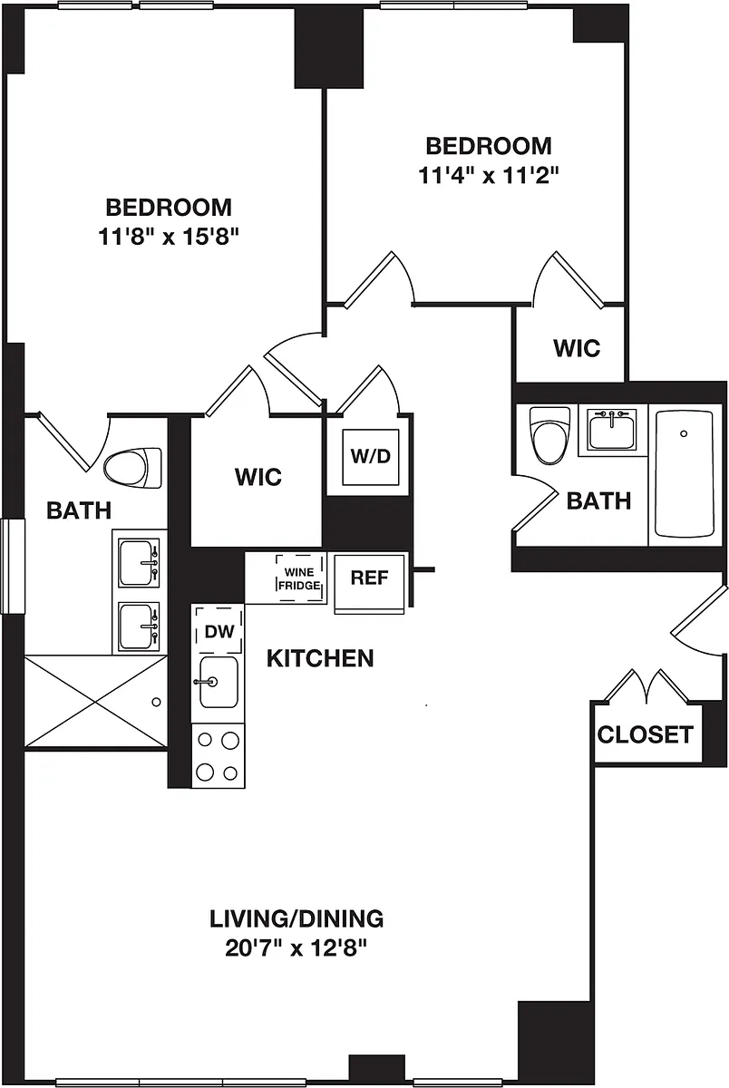 Floor plan Two Bedroom 10A