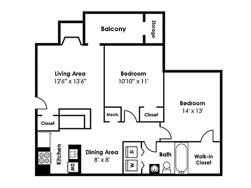 Floor plan 2x1A