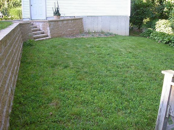 Retaining wall at lower yard