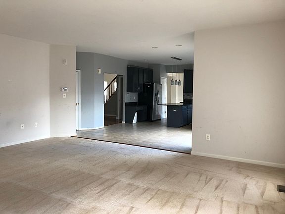 Family room view to kitchen