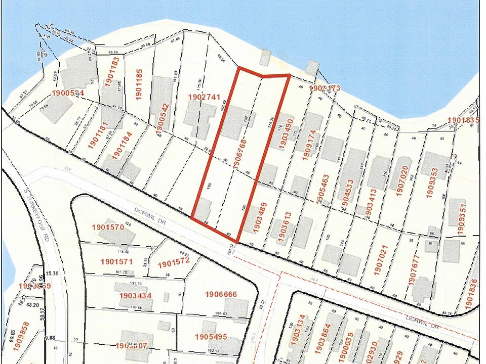 Map showing lot lines