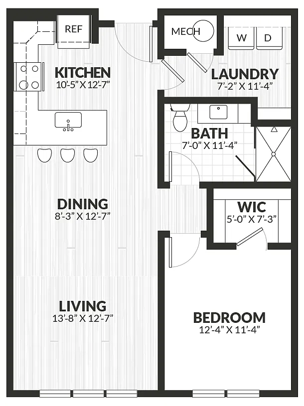 Floor plan 1 Bed/1 Bath-a3.1