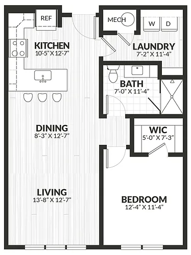 Floor plan 1 Bed/1 Bath-a3.1