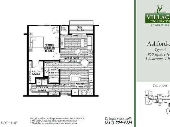 Ashford-A (Handicap Adaptable) Plan, Village Cooperative of Westfield (Active Adults 62+)