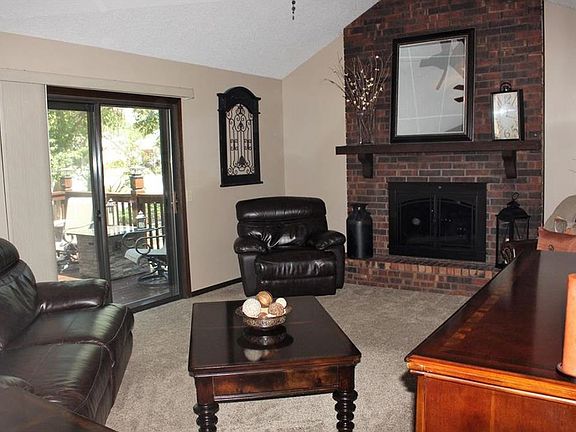 Woodburning Fireplace in Great Room. Great Room leads to back deck.