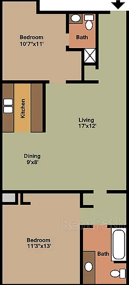 Floor plan 2 bed 2D Floor plan 2 bed 2D