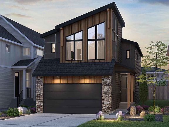Exterior rendering of the Rustic Contemporary style of the Purcell 24 model by Brookfield Residentia