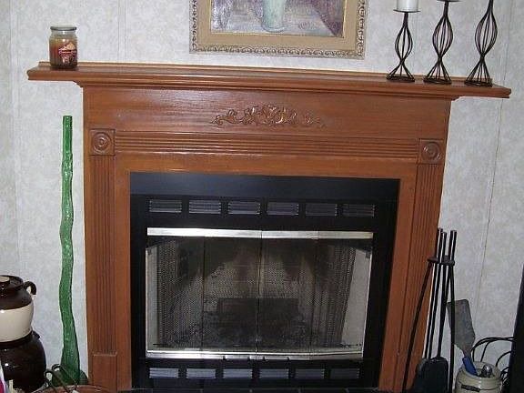 Wood Burning Fireplace w/ Decorative Mantle