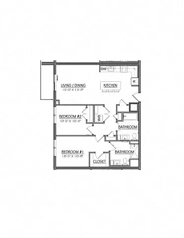 Floor plan Block B2B | 2 Bed | 2 Bath