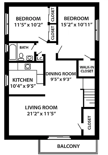 Floor plan The Fairfield I (4 occupants max)