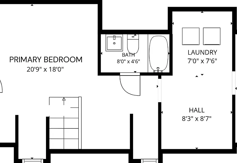 Upper level floorplan.