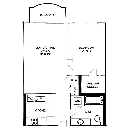 Floor plan Design 1B