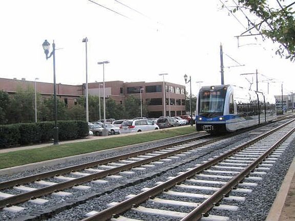 Next to the new Light Rail.