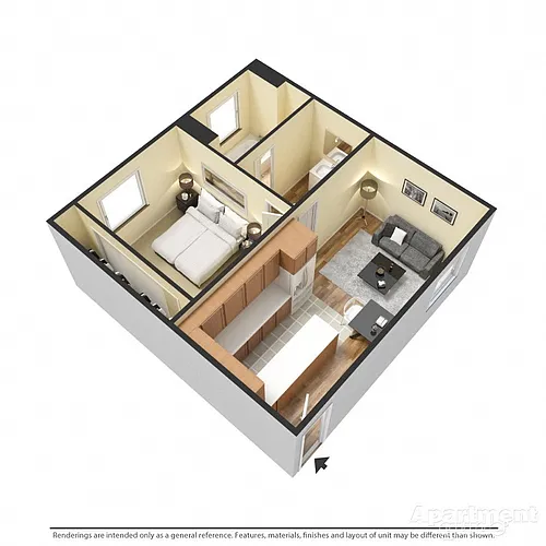 Floor plan 1 Bedroom 1 Bath