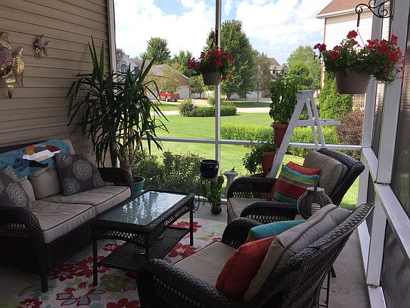 Screened-in back porch.