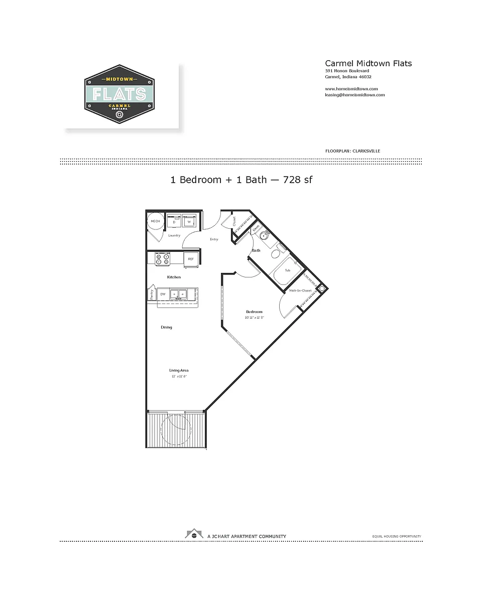 Floor plan 1 Bedroom, 1 Bathroom