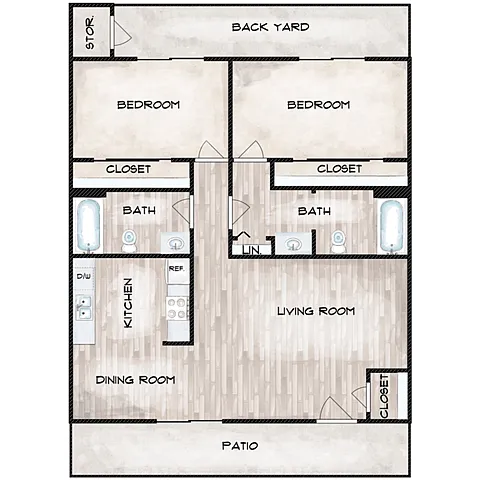 Floor plan 2 Bedroom 2 Bathroom
