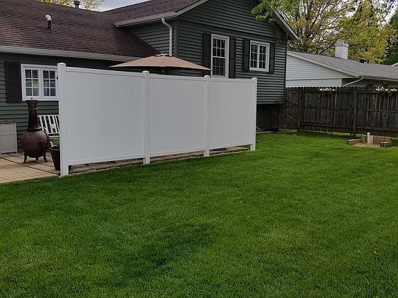 Back view with privacy fence