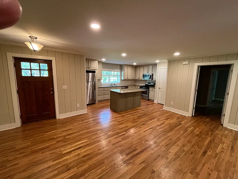 Front entry door, kitchen, spacious dining and family area