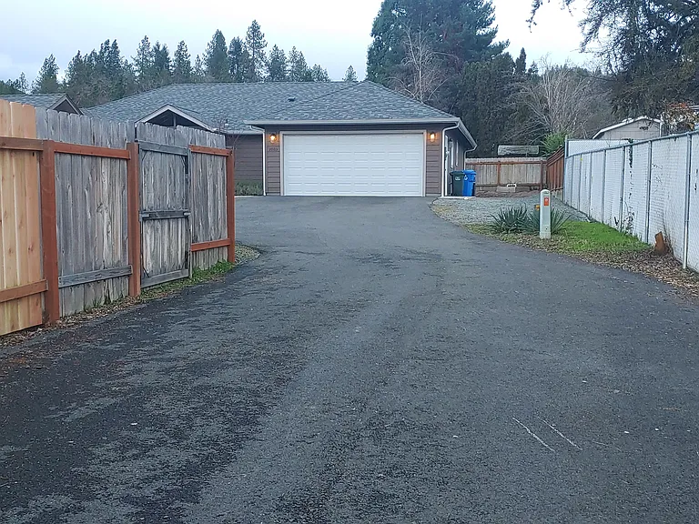 Flag lot entrance.
